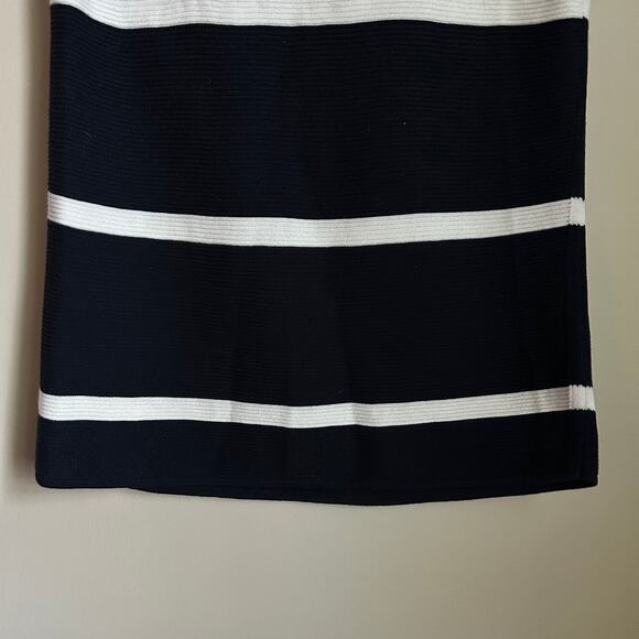 Talbots Navy Blue/White Striped Crewneck Ribbed Sleeveless Sweater Size Small - Picture 3 of 7